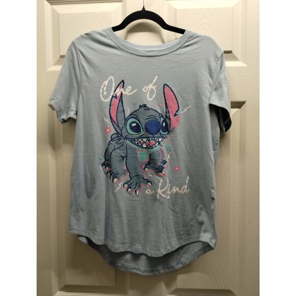 Disney Tops - Disney Size XL JRS Lilo & Stitch One of a Kind Blue Curved Hem Short Sleeve Tee